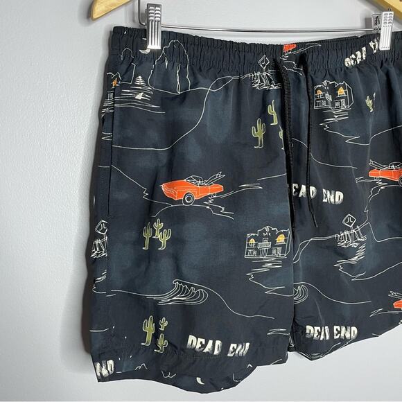 WESC Zack Roadtrip Swim Trunks In Dead End Night 5" Men's Large Preppy - Picture 2 of 10
